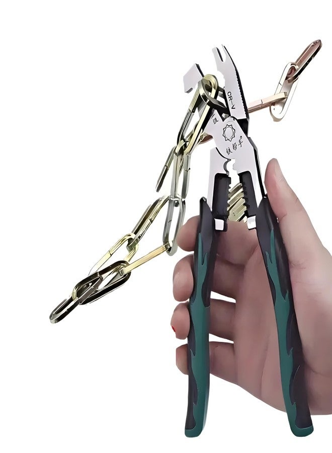 XBEY Heavy-Duty Multi-Purpose Ammonium Steel Pliers with Non-Slip Jaws & Handle - Corrosion-Resistant, Sturdy Construction for Cutting, Shearing, Stripping, Tightening (Heavy Duty Green Plier) - Image 1